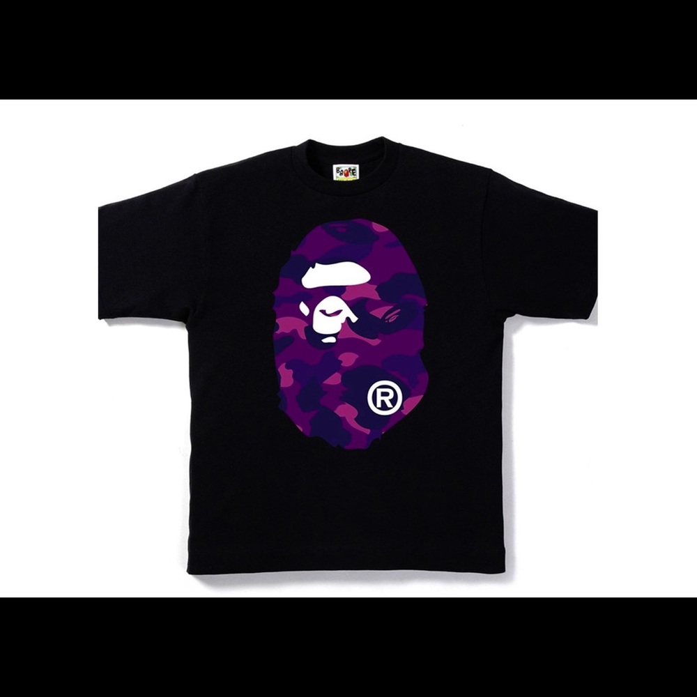 BAPE Ape Head Tee black/purple